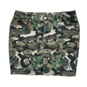 Venus Size 12 Jean Mini-Skirt with lots of stretch (Green Camo)